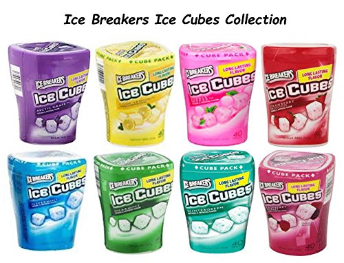 Ice Breakers Ice Cubes Sugar-Free Gum 8-Pack Variety Collection 40 Pcs